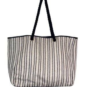 Lancôme Tote Bag Woven Striped Oversized Unstructured